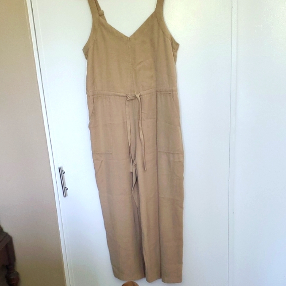 Old Navy Beige Jumpsuit with Tie Waist